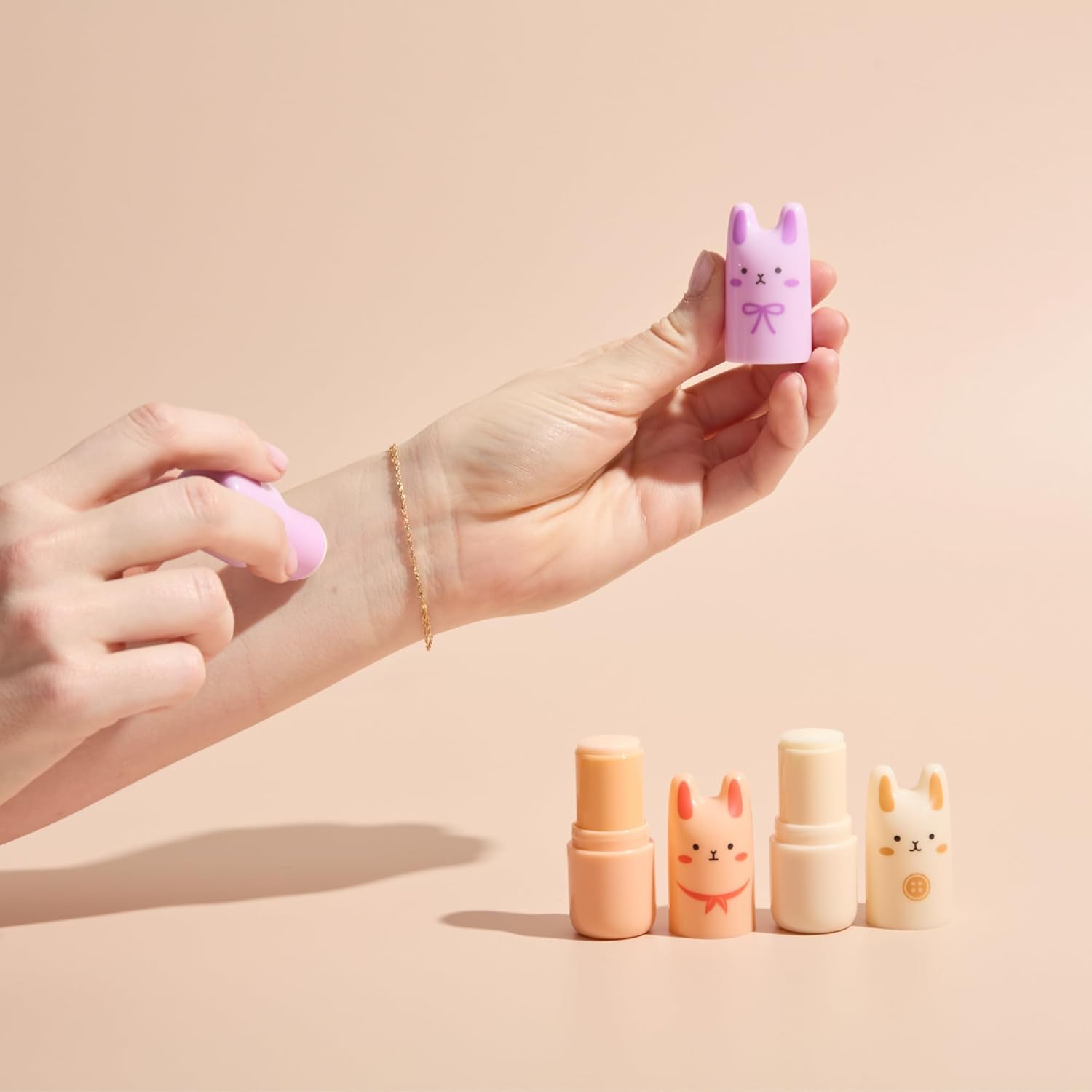 TONYMOLY Pocket Bunny Perfume Bar Stick Set for Women - Long-Lasting Solid Fragrance Balm - Travel Size 3-Pack, Cute K-Beauty Gift, Easter Basket Stuffer
