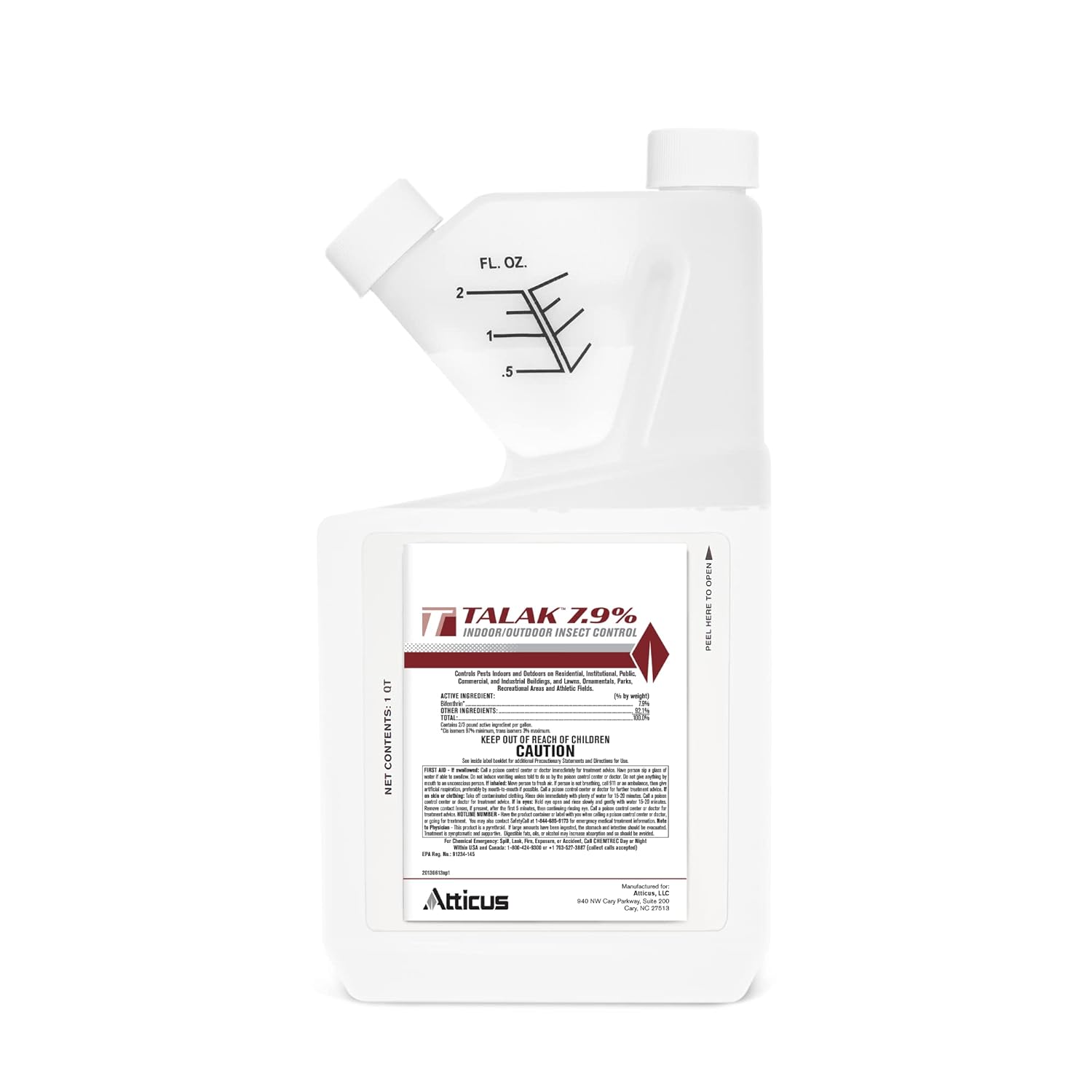Atticus Talak 7.9% Indoor/Outdoor Bifenthrin Insecticide Concentrate (32Oz) | Control Ants, Mosquitoes, Cockroaches, Spiders, Armyworms, And 70+ More Pests, Measuring Made Easy With Tip 'N Measure Bottle
