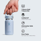 Hydro Flask Micro Bottle - Insulated Mini Leak Proof Flask For Purse Or Pocket In 6.7 Oz Agave Green