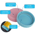 Vaincre 8PCS Wide Mouth Mason Jar Lids, Plastic Mason Jar Canning Lids Tops, Reusable Leak Proof Canning Covers with Silicone Rings for Ball, Kerr and More, Dishwasher Safe