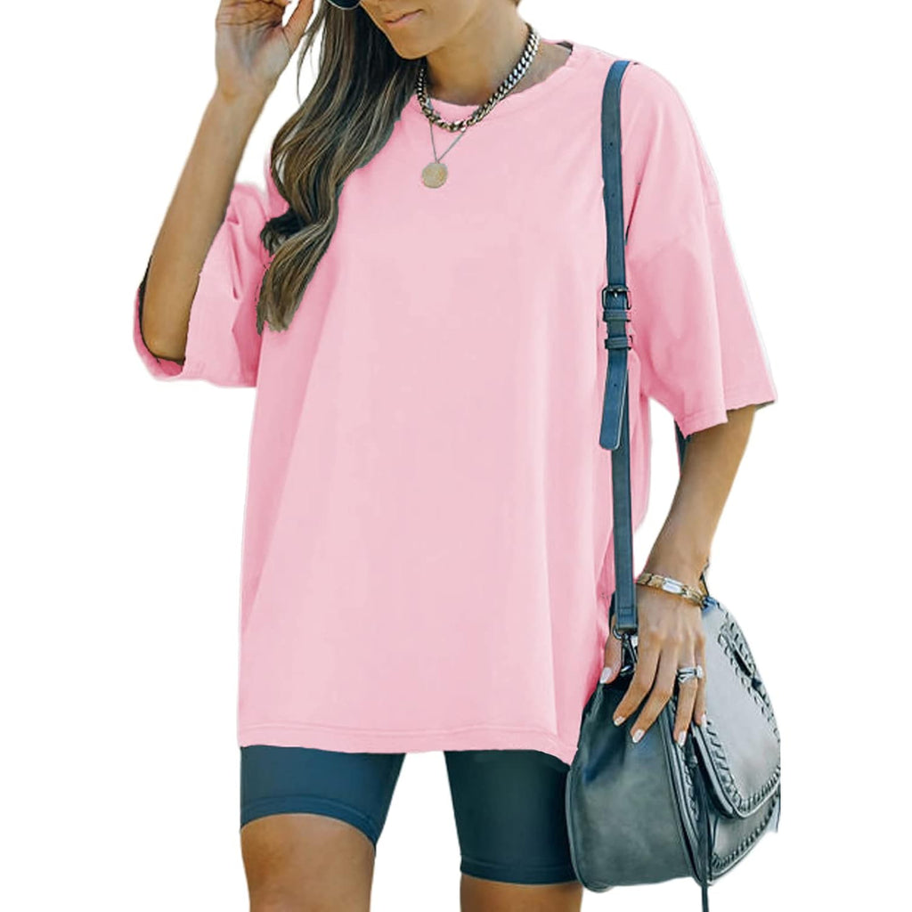 YEXIPO Women's Oversized T Shirts Graphic Tees Summer Short Sleeve Loose Fit Casual Crewneck Plain Tunic Tops
