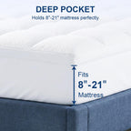 Queen Mattress Topper, Extra Thick Pillow Top Mattress Pad For Back Pain Relief, Cooling Bed Topper Mattress Cover With 8-21 Inch Deep Pocket
