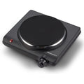 Elite Gourmet Countertop Electric Burner, 1000W Cast Iron Hot Plate, 7 Heat Settings, Portable Cooktop for RV, Dorm, Office & Small Kitchens, Road-Ready & Compact