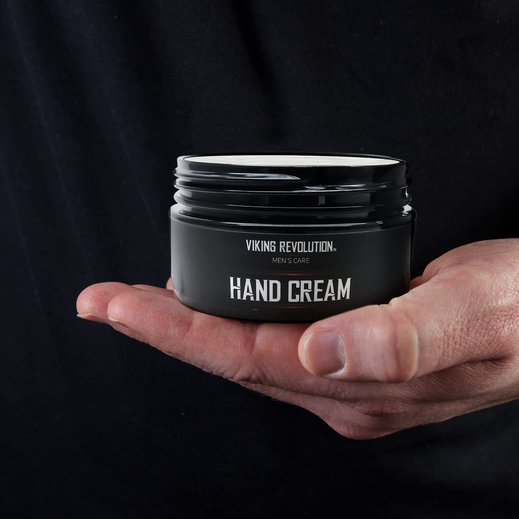 Viking Revolution Men's Hand Cream - Repair Cream for Dry, Cracked Hands - Aloe Vera Treatment with Vitamin E (3.5oz)