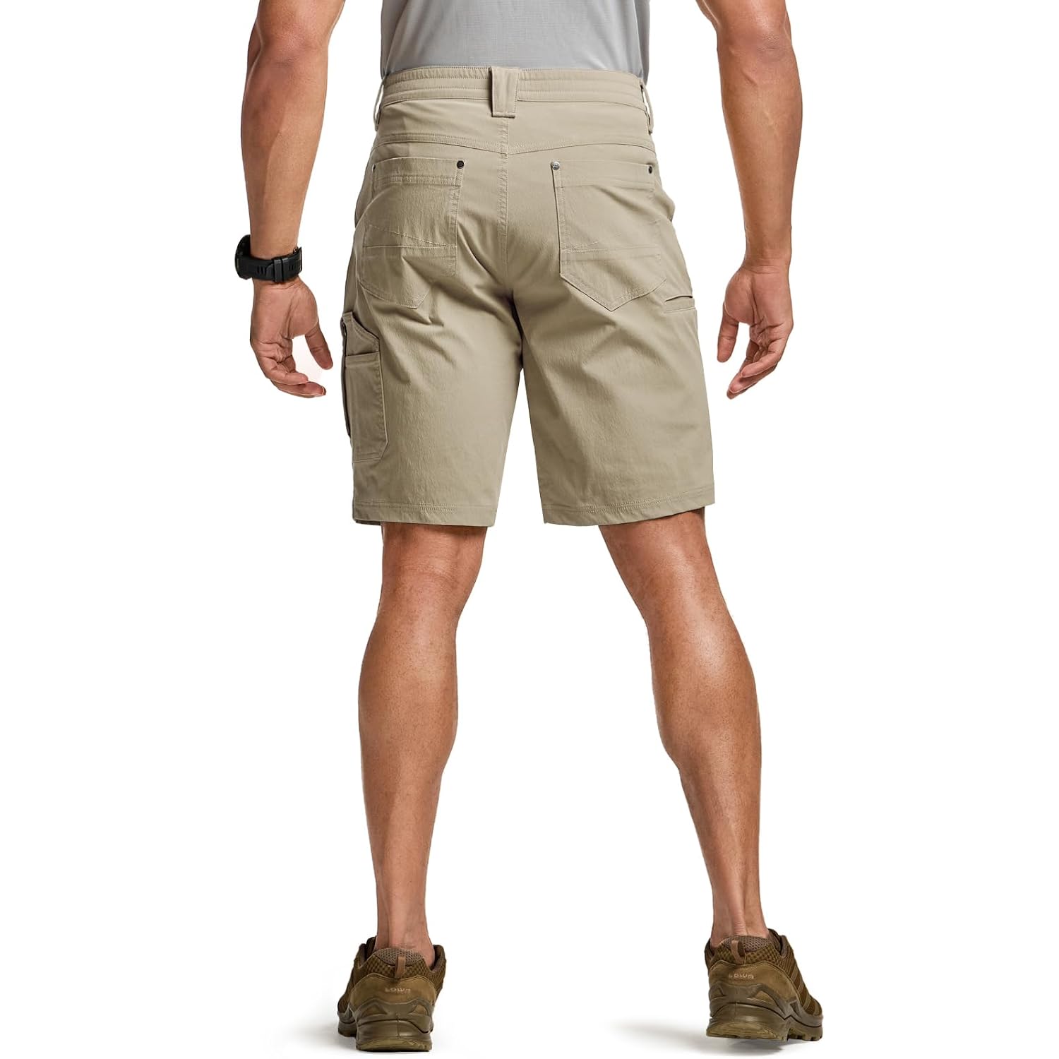 Cqr Men'S Stretch Utility Shorts, Lightweight Quick Dry Casual Shorts, Hiking Golf Cargo Shorts With Zipper Pockets