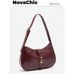 Women'S Retro Vintage Zipper Shoulder Bag Adjustable Strap Elegant Underarm Purse Handbags