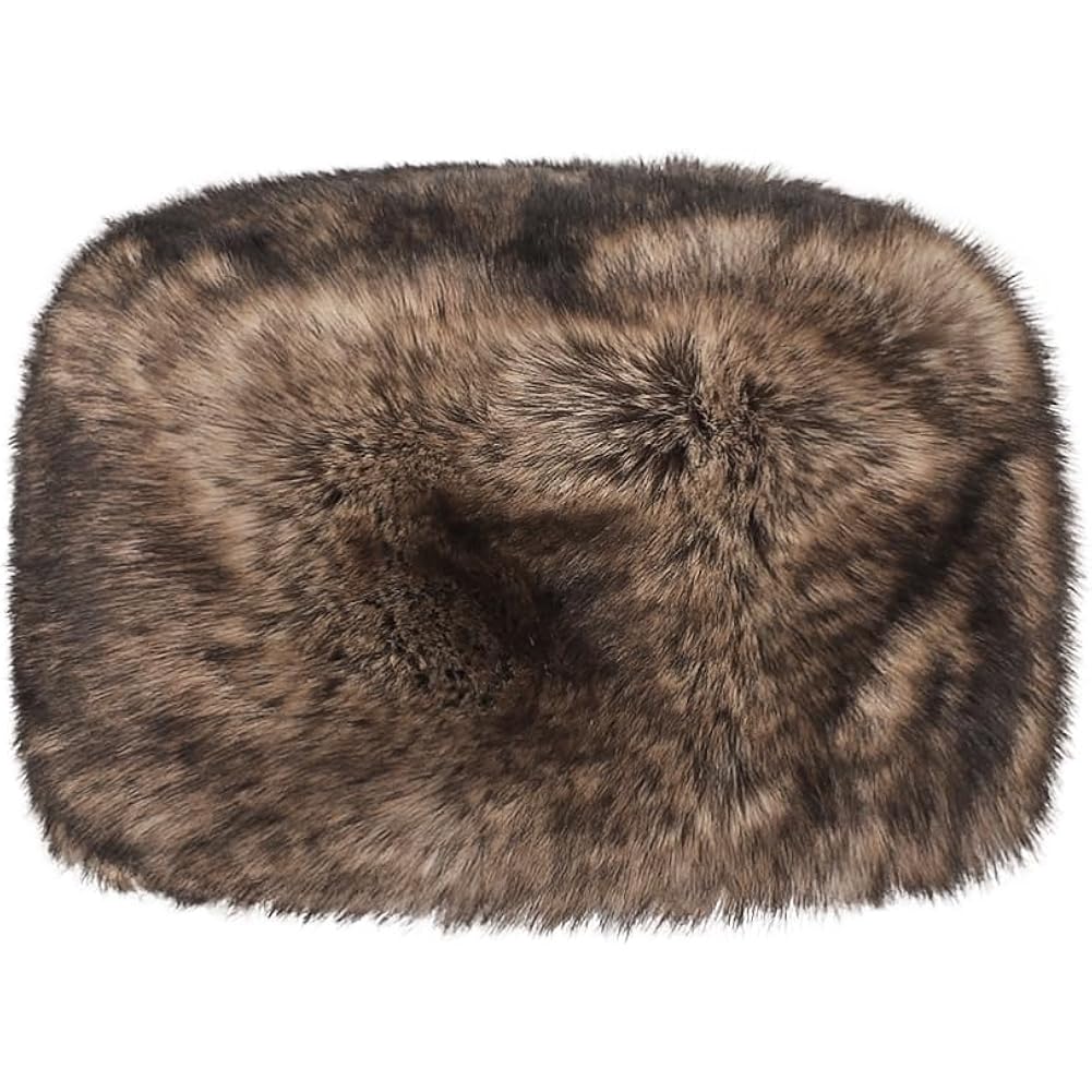 Faux Fur Cossack Hat Fuzzy Trapper Trooper Hat Windproof Warm Russian Ushanka Winter Ski Hunting Cap Unisex