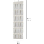 Amazon Basics 24 Medium Mesh Pocket Over-The-Door Hanging Shoe Organizer, Space Saving Shoe Storage, Light Grey | Over-The-Door