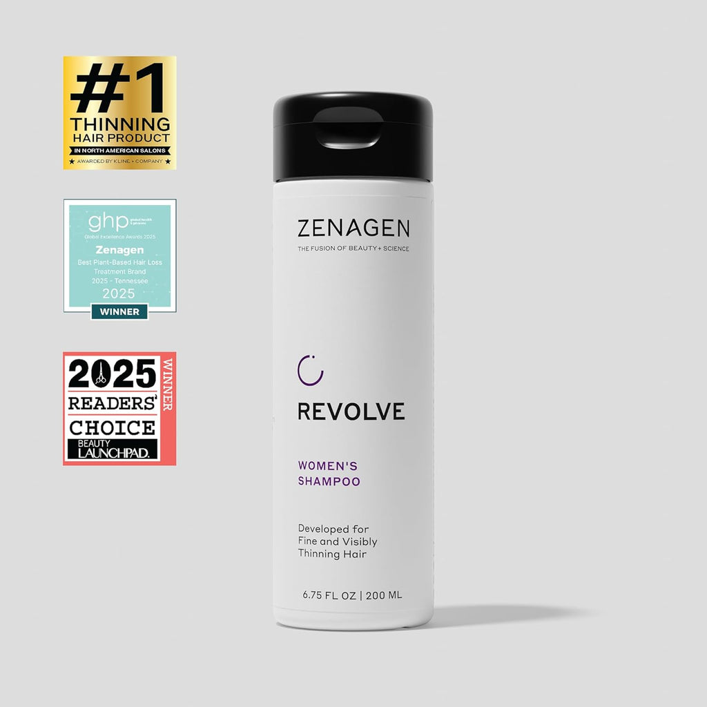 ZENAGEN Revolve Women's Thickening Shampoo | Supports Appearance of Fuller, Healthier-Looking Hair, Developed for Fine & Visibly Thinning Hair, Plant-Based, Color-Safe, 5-Minute Treatment