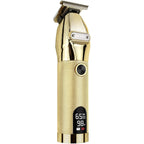 Professional Hair Trimmer Cordless Outlining Trimmer T Liners Clippers For Men Rechargeable Led Display Zero Gapped Trimmers For Barbers（Gold