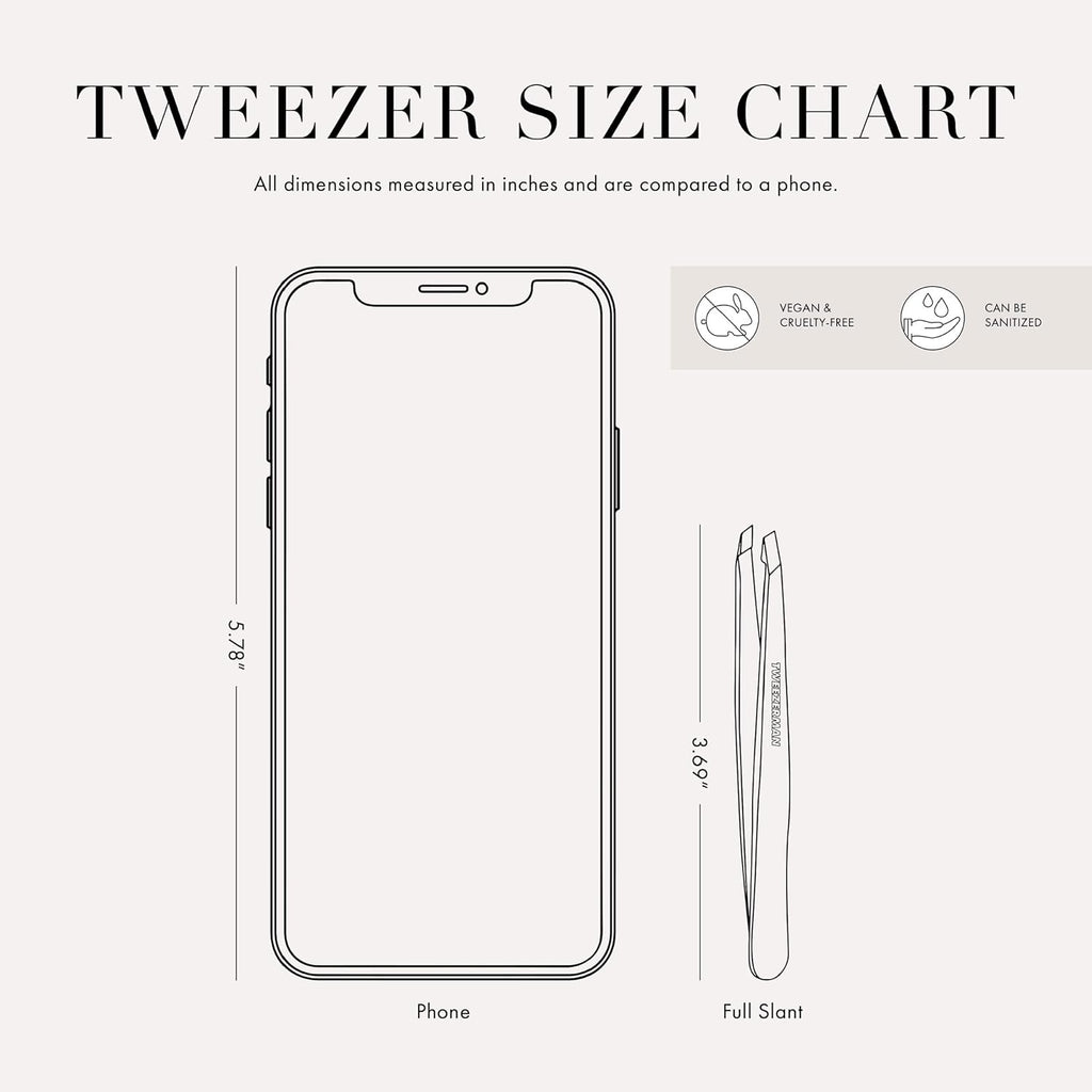 Tweezerman Exclusive Evening Blue Slant Tweezer - Hair Removal Tweezers, Stainless Steel