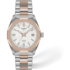 Tissot Prc 100 Solar, White Dial, 34Mm Watch For Women, Two-Tone Rose Gold And Silver Stainless Steel Bracelet, Solar Quartz Movement, T1518222211100