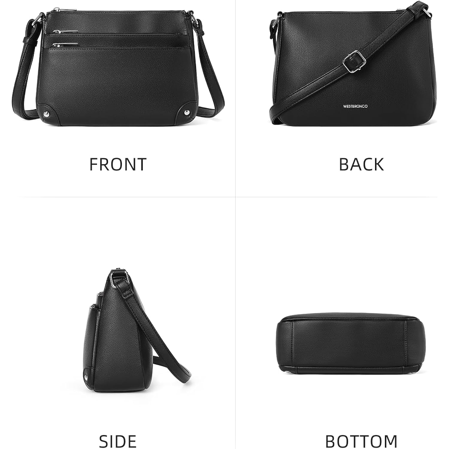 WESTBRONCO Crossbody Bags for Women, Medium Size Shoulder Handbags, Satchel Purse with Multi Zipper Pocket