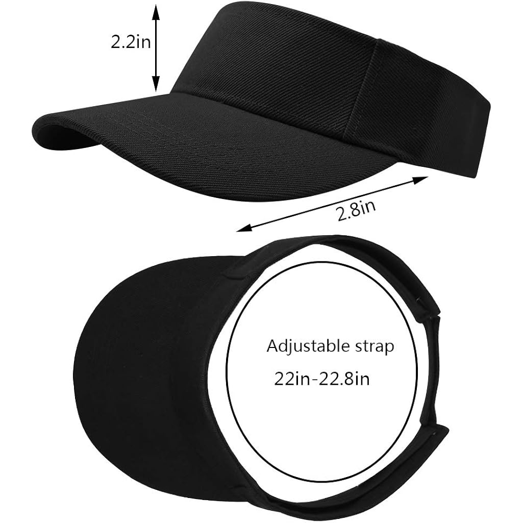 Marrywindix 5 Pieces Sport Wear Athletic Visor Sun Sports Visor Hat Visor Adjustable Cap for Women and Men (One Size)