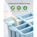 Popsicles Molds, Meetrue 12 Pieces Silicone Popsicle Molds Easy-Release Bpa-Free Popsicle Maker Molds Ice Pop Molds Homemade Popsicle Ice Pop Maker With 50Pcs Popsicle Sticks+Cleaning Brush