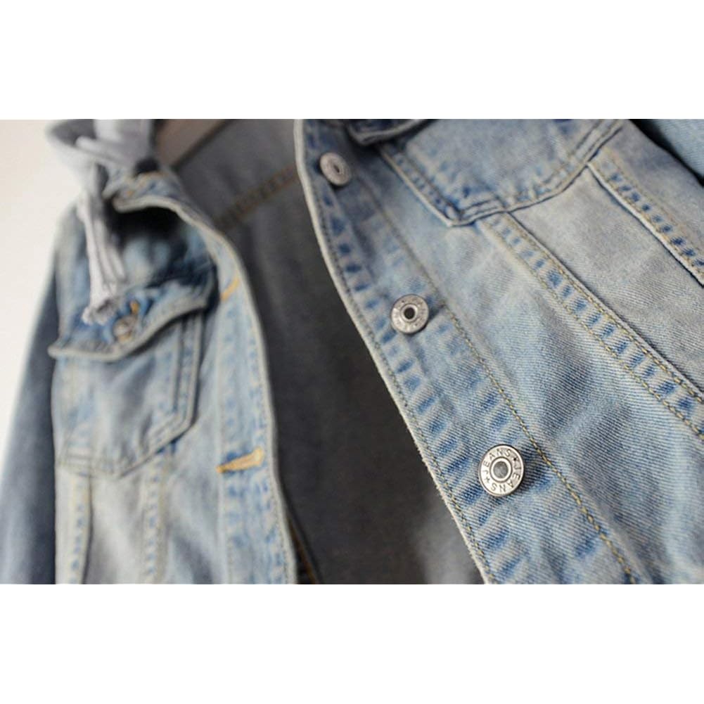 Women'S Casual Detachable Hoodie Denim Jacket