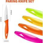 Magiware Paring Knife, 8Pcs Paring Knife Set With Cover, Small Kitchen Vegetable Fruit Knives, 3.5 Inch Ultra Sharp Pp Handle