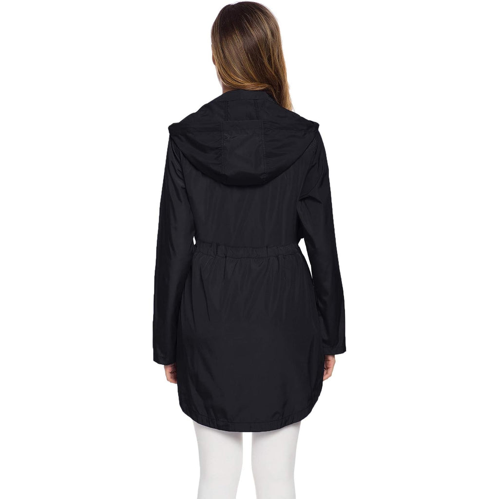 Women'S Long Raincoat With Hood Outdoor Lightweight Windbreaker Rain Jacket Waterproof