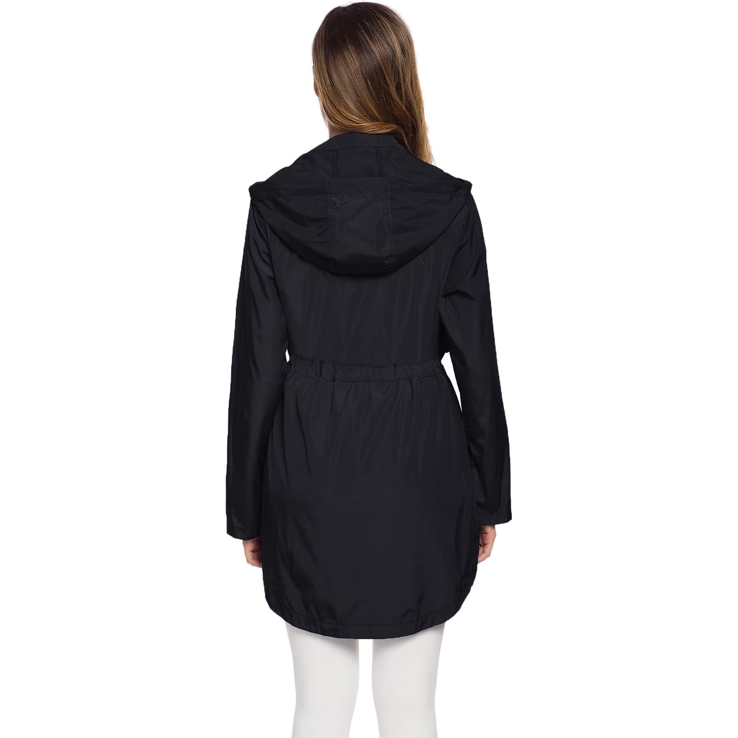 Women'S Long Raincoat With Hood Outdoor Lightweight Windbreaker Rain Jacket Waterproof