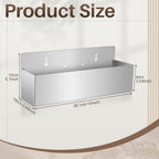 2 Pieces 15 Inch Single Speed Rail Stainless Steel Liquor Bottle Holder Wall Mounted Spray Bottle Rack Drink Rail Shelf For Bars, Silver