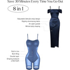Popilush Womens Off The Shoulder Shapewear Dress Multi Way Wear Long Formal Cocktail Wedding Guest Dresses