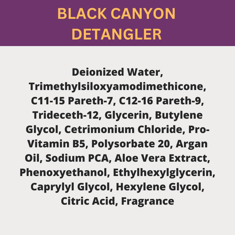 Black Canyon Pomegranate & Patchouli Scented Hair Detangler with Argan Oil, 4 Oz