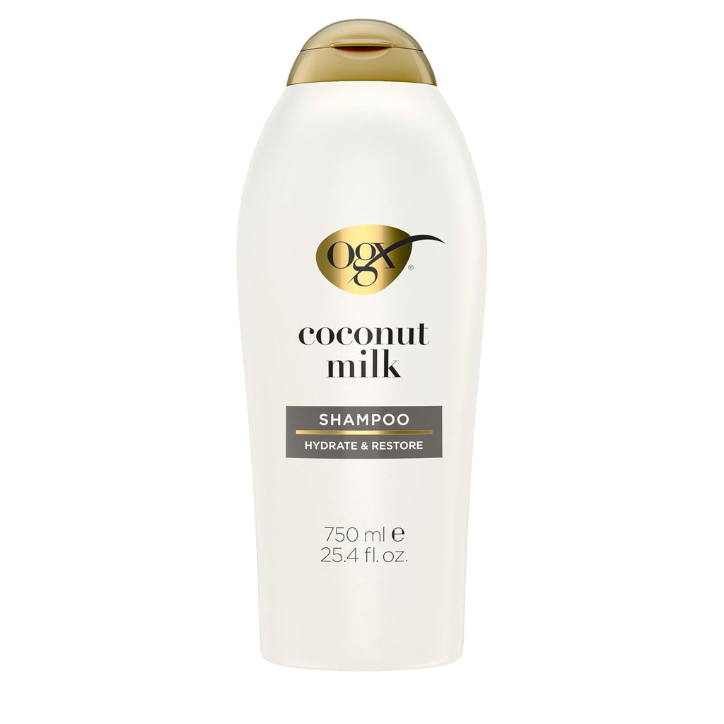 Ogx Nourishing + Coconut Milk Shampoo, Hydrating & Restoring Shampoo Moisturizes For Soft Hair After The First Use, Paraben-Free, Sulfate-Free Surfactants, 25.4 Fl. Oz