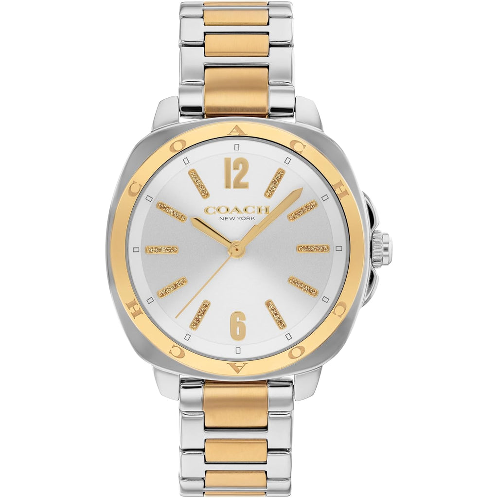 Coach Kitt Women'S 3H Quartz Watch – 34 Mm Stainless Steel Case – Link Bracelet – Stylish Fashion Accessory, Gift For Her