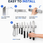 Modern Innovations 16 Inch Stainless Steel Magnetic Knife Bar With Multi-Purpose Functionality As A Knife Holder, Knife Strip, Magnetic Tool Organizer, Art Supply Organizer & Home Organizer