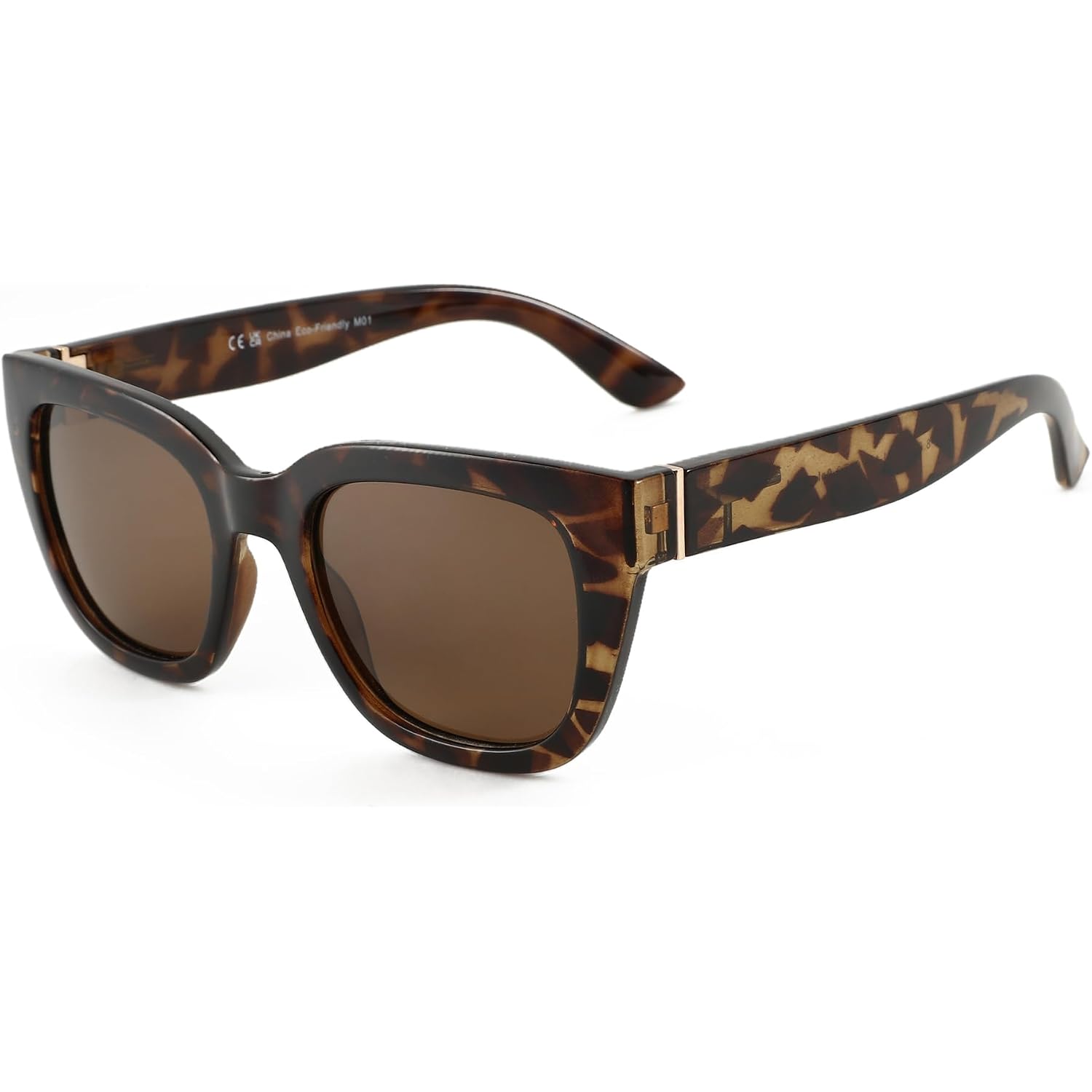 ZENOTTIC Retro Square Polarized Sunglasses for Women Vintage Sun Glasses UV400 Protection Trendy Shades Fashion Style C02 Tortoise Frame Brown Lens