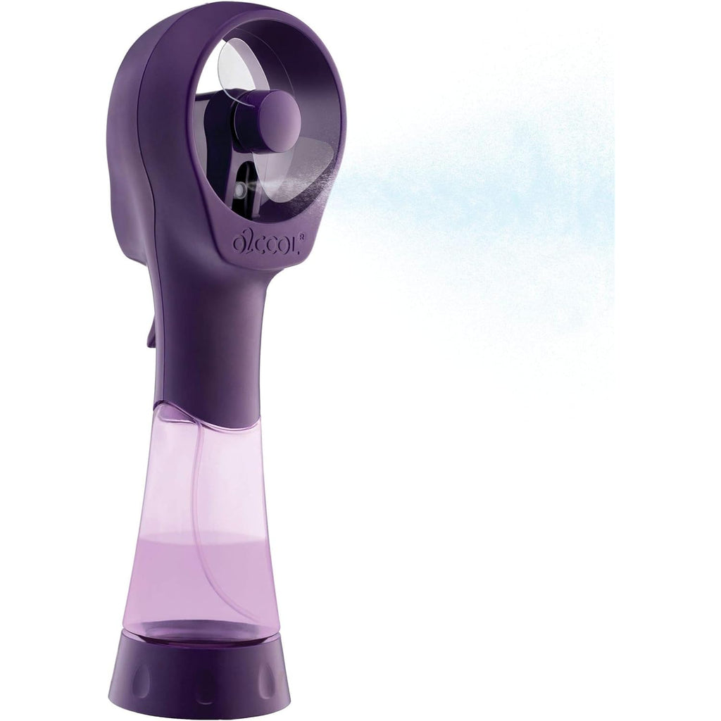 O2Cool Elite Handheld Misting Fan Battery Powered Purple | Yes