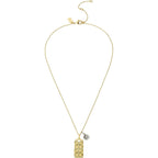 Coach Quilted C Tag Pendant Necklace