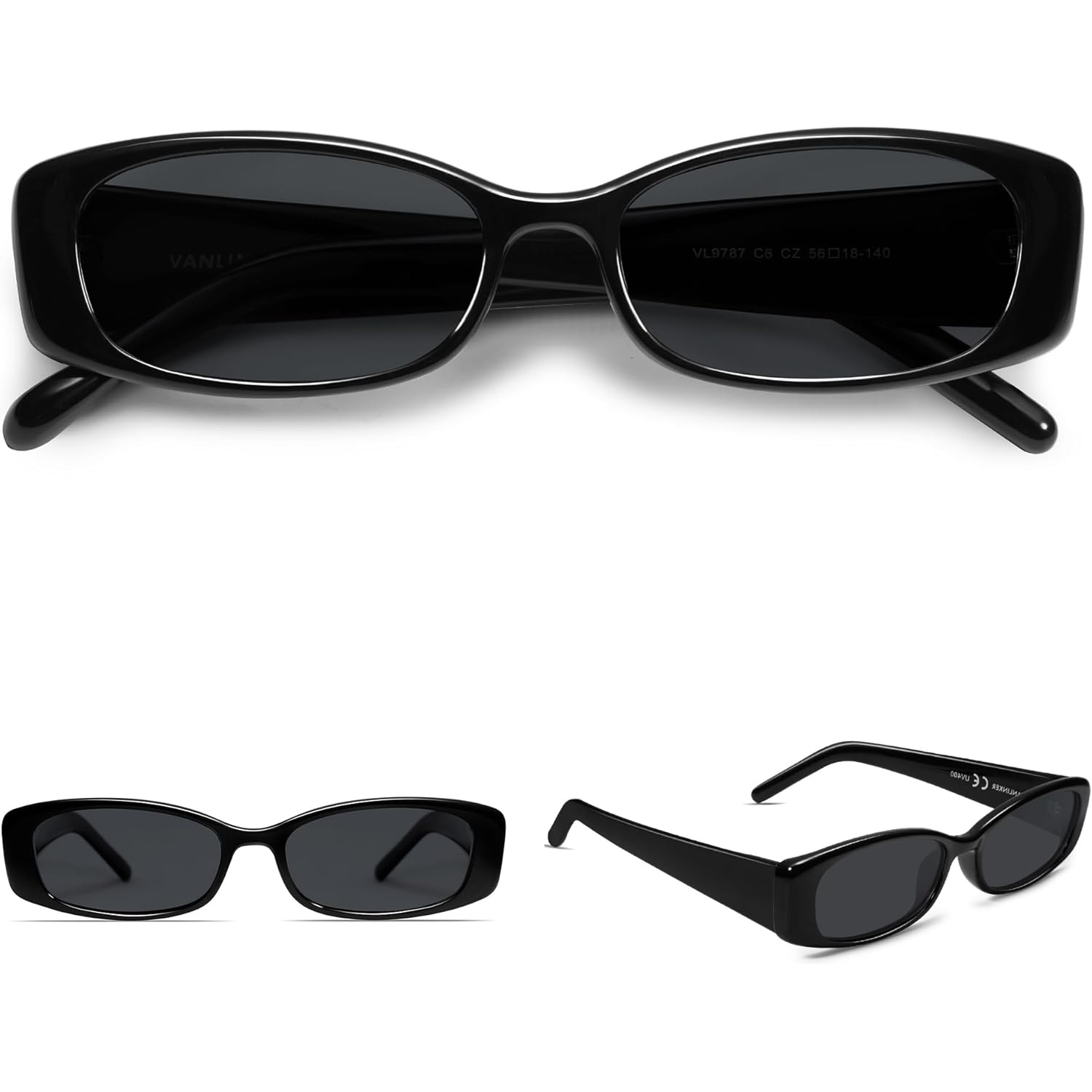 VANLINKER Trendy Small Polarized Rectangle Sunglasses for Women Men Retro 90s Shades VL9787