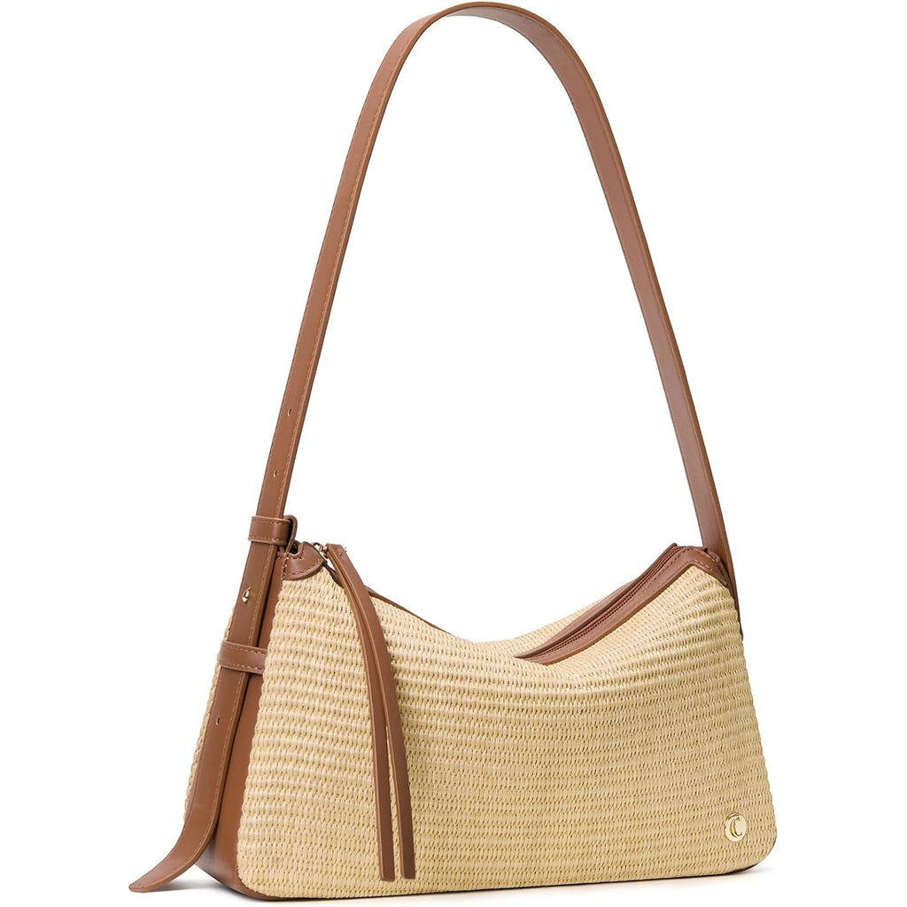 Cluci Summer Purses For Women, Cute Straw Bag, Beach Shoulder Bag, Woven Handbags With Adjustable Wide Shoulder Strap