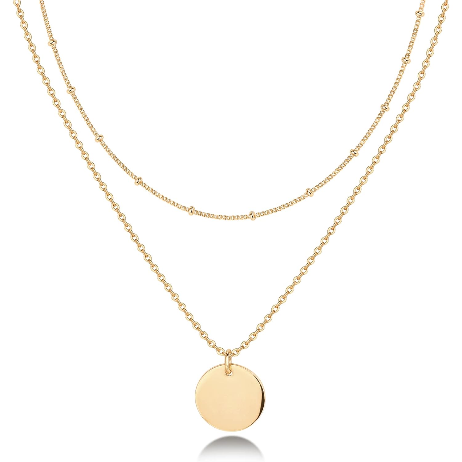 PAVOI 14K Gold Plated Layering Necklaces | Stylish Minimalist Design Pendant Necklaces | Butterfly, Heart, Lock, Evil Eye, Coin, Lightning Bolt, Circle, Cross Pendants for Women - Valentines Day Trendy Jewelry