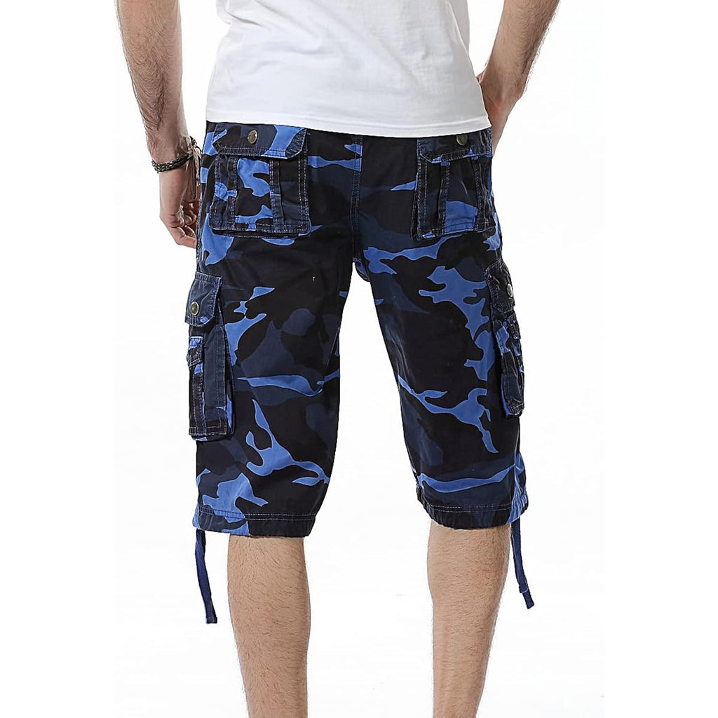 Idealsanxun Men'S Casual Loose Fit Multi-Pockets Military Cargo Shorts