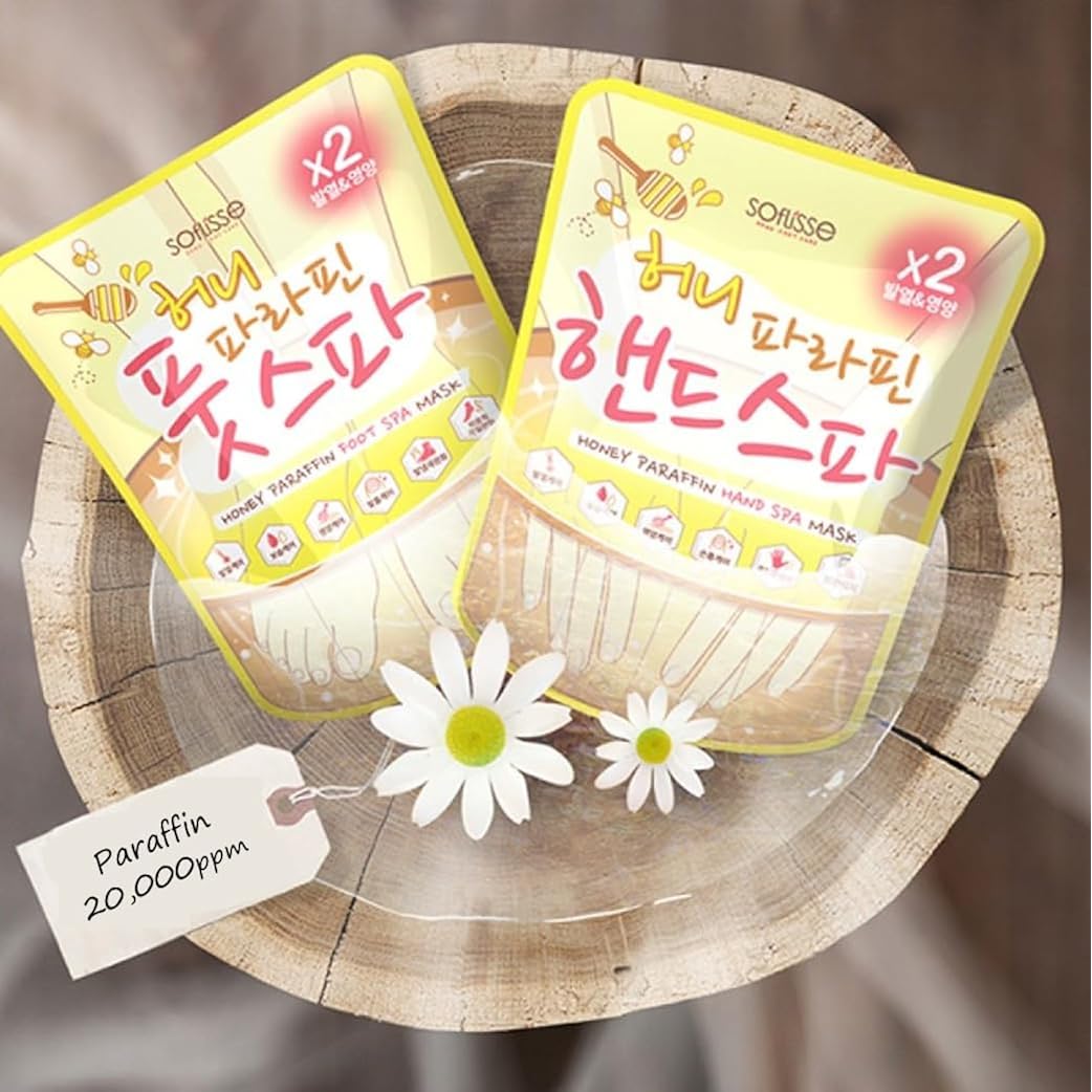 Soflisse Honey Paraffin Hand Spa Mask, Hydrating Heating Hand Mask, Alleviates Fatigue, Formulated with Shea Butter and Lavender Oil, 1 Pack