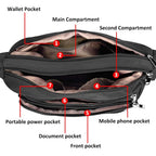 VOLGANIK ROCK RFID Purses for Women Fabric Nylon Multi Pocket Crossbody Bag Ladies Travel Handbag