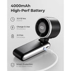 Portable Handheld Turbo Fan - 5 Gear High Speed 4000Mah Rechargeable Mini Personal Hand Fan Blow Cold Air, Battery Operated Travel Essentials, Beach Vacation, Gifts For Women, Men (Black)