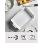 Dowan Casserole Dish, 9X13 Ceramic Baking Dish, Large Lasagna Pan Deep For Oven, 4.2 Quarts Baking Pan With Handles, Oven Safe And Durable Bakeware For Lasagna, Home Decor, Wedding Gift, Soft White