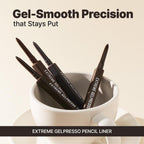 Clio Extreme Gelpresso Pencil Eyeliner, Gel Smooth Waterproof Formula, High Pigment Color, Smudge Proof Long Wear, Creamy Glide, Tightline Blend Control, Safe For Sensitive Eyes (002 Deep Brown)