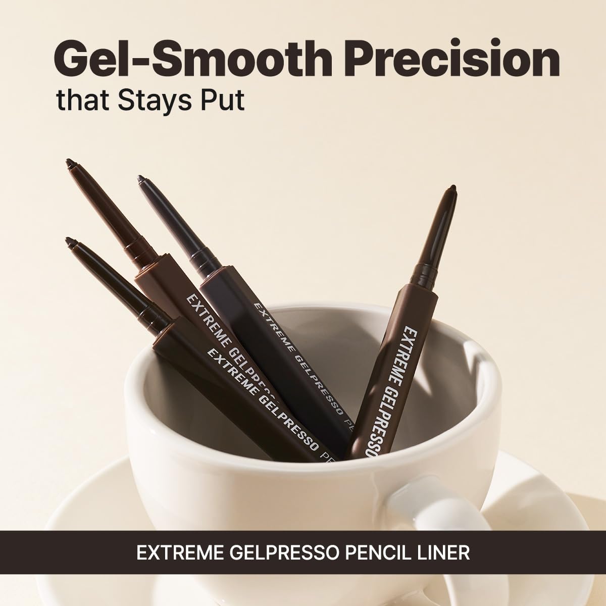 Clio Extreme Gelpresso Pencil Eyeliner, Gel Smooth Waterproof Formula, High Pigment Color, Smudge Proof Long Wear, Creamy Glide, Tightline Blend Control, Safe For Sensitive Eyes (002 Deep Brown)