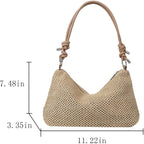 Casual Beach Tote Bag, Straw Beach Bag Fashion Shoulder Bag Crossbody Bag, For Beach Picnic Vacation