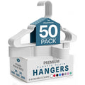 Utopia Home Plastic Hangers 50 Pack – Space Saving Clothes Hanger White | Durable & Strong | Closet Organizer & Storage | Ideal For Apartments, Dorms & Stocking Stuffers