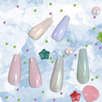 Mirror Laser Nail Decoration - Neon, Aurora, Titanium Metal Powder With Nail Sponge Brushes
