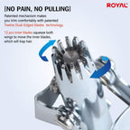 ROYAL [Made in Korea] Nose Hair Trimmer for Men Birdie, Manual, Battery-Free, Water-Resistance, Painless with Twelve Dual-Edged Blades, Patented Mechanism ET-4