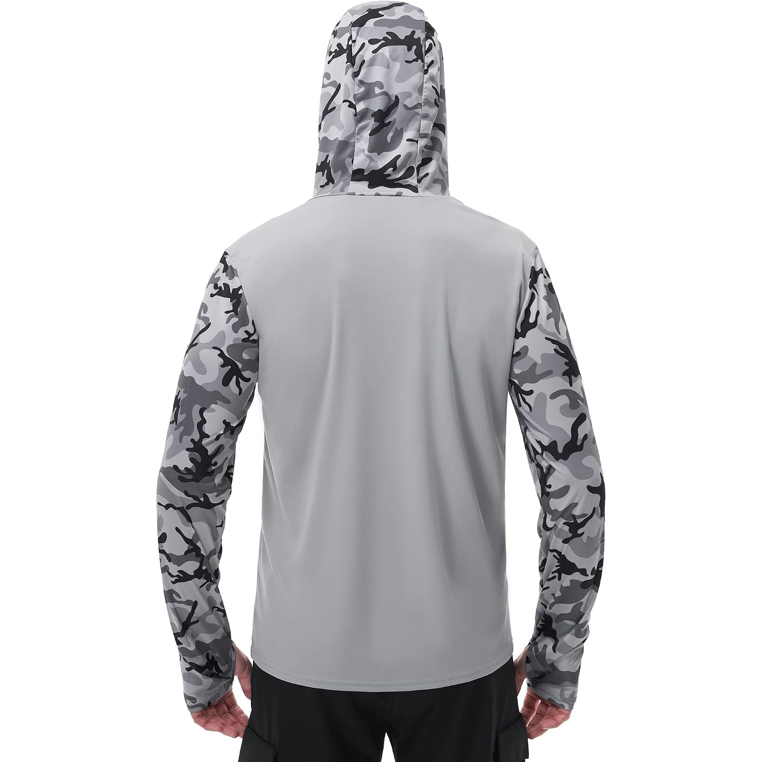 Fisheal Men'S Performance Fishing Hoodie Shirt - Upf 50+ Uv Sun Protection Long Sleeve Shirts With Mesh Face Mask