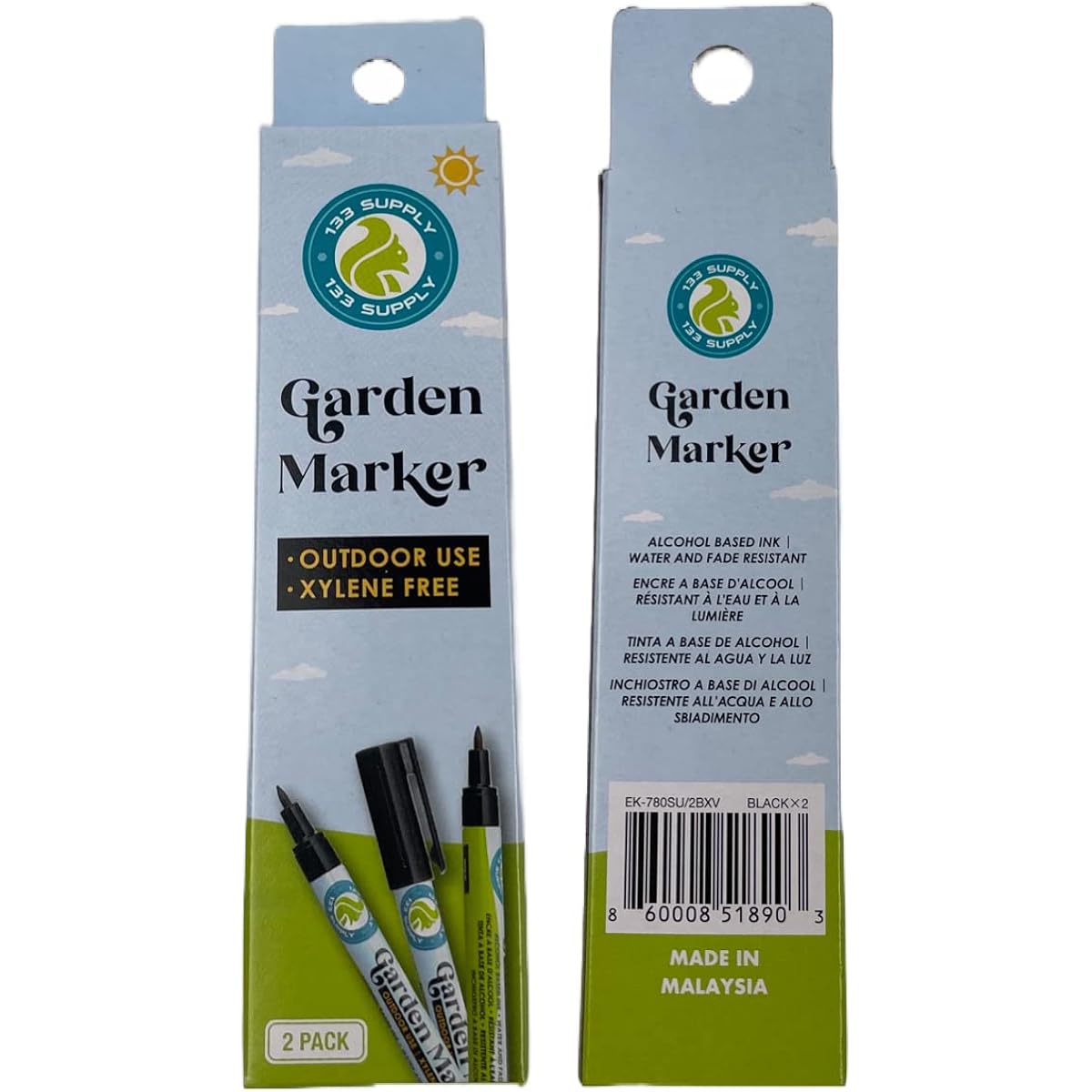 2 Pack Garden Marker Pen Permanent Markers Black (Uv Fade Resistant Marker Pens For Plant Markers Garden Markers Waterproof Pen Black Markers Outdoor Marker For Garden Plant Labels 0.8Mm)