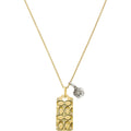 Coach Quilted C Tag Pendant Necklace
