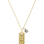 Coach Quilted C Tag Pendant Necklace